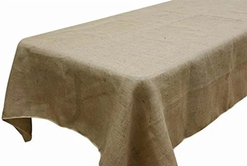 Miniatura 3 de AK TRADING, Mantel rectangular de arpillera rústica natural, 60 x 120 pulgadas, 60 x 120 pulgadas