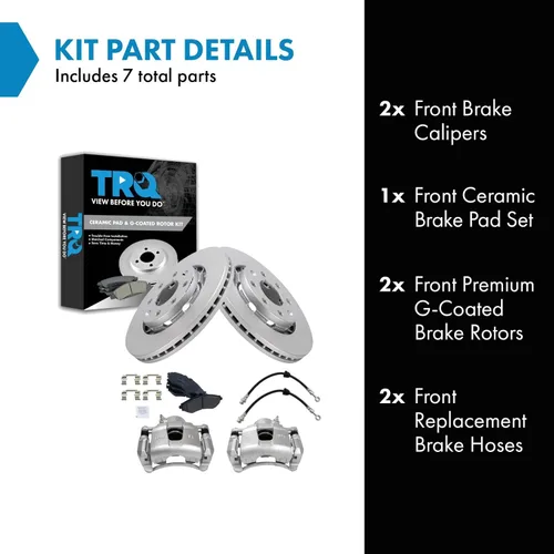Miniatura 3 de TRQ Kit de pastillas de freno y rotor de cerámica delantera compatible con Chevrolet Malibu 2016