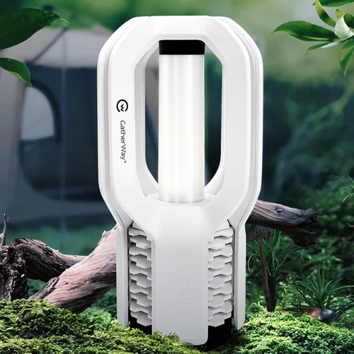 Linterna LED recargable para campamento, diseño de agarre libre, 4 modos, impermeable IP65, brillo cálido de 3000 K, luz ligera y portátil para