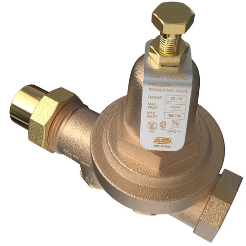 Miniatura 13 de Zurn Wilkins válvula de latón reductora de presión de agua de 3/4 de pulgada Modelo 34-600XL con válvula de revisión de paso y colador, Unión FNPT x