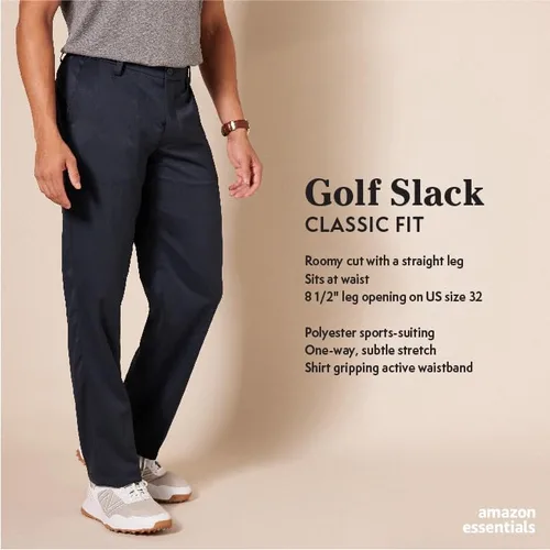 Miniatura 2 de Tienda Essentials Pantalón de golf elástico de corte clásico para hombre (disponible en tallas grandes y altas)