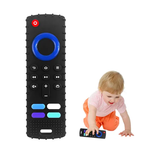Mordedores de silicona juguetes de dentición para bebés, mordedores con forma de control remoto de TV para bebés de 6-12-18 meses, mordedores con
