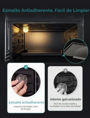 Miniatura 2 de Neretva Horno tostador y freidora de aire, 21 cuartos de galón y 6 en 1, horno tostador compacto, encimera con 5 rebanadas de 1500 W, freidora
