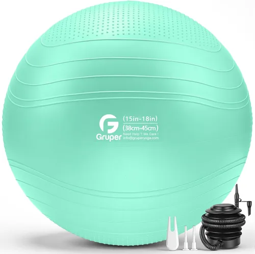 Miniatura 21 de Gruper Pelota de yoga, pelota de ejercicio antideslizante extra gruesa para entrenamiento, yoga, embarazo, 4 tamaños de silla anti estallido