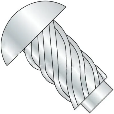 #4 x 3/16" Tornillos de impulsión, U Drive - Hammer Drive, Cabeza redonda, Acero, Galjanoplastia de Zinc (Cantidad: 10000 pcs)