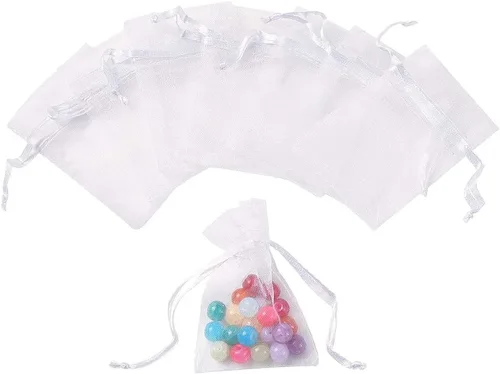 Miniatura 10 de Mega Pet Paquete de 100 bolsas de regalo de organza negra de 2.8 x 2.0 in, bolsas de satén con cordón, bolsas de regalo de joyería de caramelo