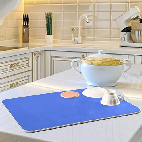 Miniatura 36 de Tapete rojo para secar platos pequeños, accesorios de cocina, tapete escurridor de platos de microfibra, resistente al calor, 16 x 18 pulgadas