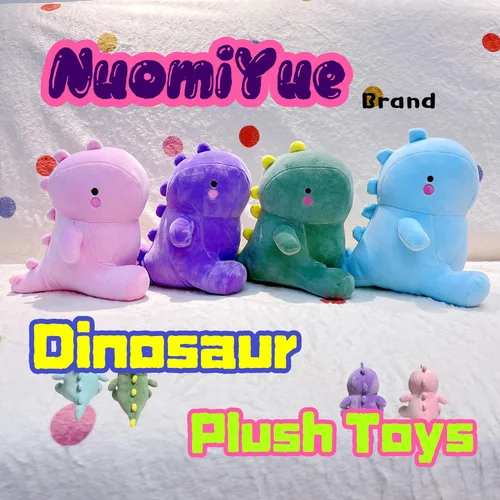 Miniatura 6 de Juguetes de peluche de dinosaurio azul de 10 pulgadas, lindos animales de peluche de dinosaurio para niños y niñas, peluches de dinosaurio Kawaii