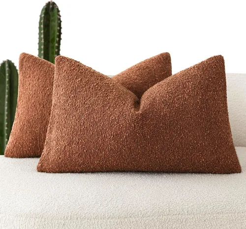 Miniatura 63 de Foindtower - Juego de 2 fundas decorativas de textura de bucle, fundas de almohada acentuadas, fundas de cojín sólidas, neutrales, para sofá, silla