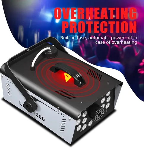 Miniatura 4 de Máquina de niebla para Halloween al aire libre de 1200 W con 18 luces LED, niebla de máquina de humo con control remoto, perfecta para fiestas