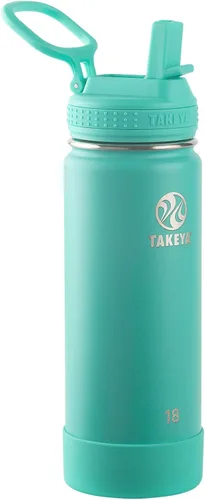 Miniatura 11 de Takeya Actives - Botella de agua de 24 onzas con tapa con popote, aislamiento de acero inoxidable de doble pared, apta para lavavajillas y sin BPA
