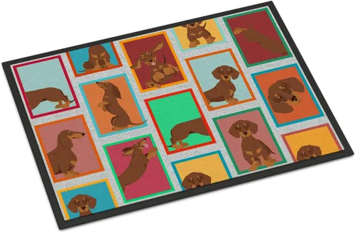 Miniatura 139 de Caroline's Treasures MLM1149MAT - Felpudo rojo Border Collie de 18 x 27 pulgadas, para interiores y exteriores, para entrada, antideslizante, Border