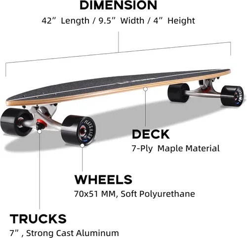 Miniatura 2 de Playshion Drop Through Freestyle - Patineta de tablero largo