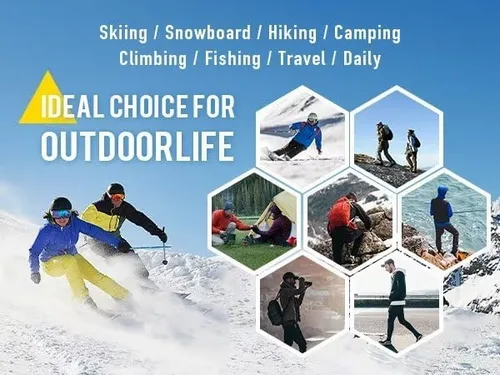 Miniatura 7 de TACVASEN pantalones de senderismo para hombre, con forro polar, reforzados en las rodillas, ligeros, para esquí y snowboard, sin cinturón