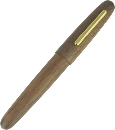 Jinhao Heritage 9056 - Pluma estilográfica vintage de madera de nogal, plumas naturales antiguas, punta fina con convertidor de tinta recargable,