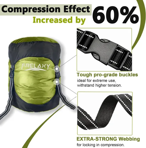 Miniatura 2 de Frelaxy - Bolsa de compresión con 40% más de almacenamiento, Saco de compresión de 11L/18L/30L/45L/52L, resistente al agua y ultra ligero para saco