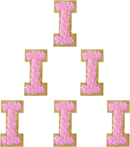 Miniatura 165 de 6 piezas de parches de letras de chenilla autoadhesivas, parches de letras preppy de 2 pulgadas para bolsos, ropa y sombreros, grandes pegatinas