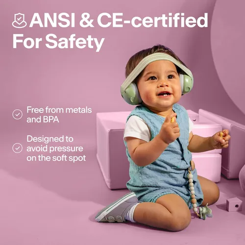 Miniatura 5 de Alpine Muffy Baby - Protección de oídos para bebés y niños pequeños de hasta 36 meses, certificado CE y ANSI, orejeras con reducción de ruido, Rosa