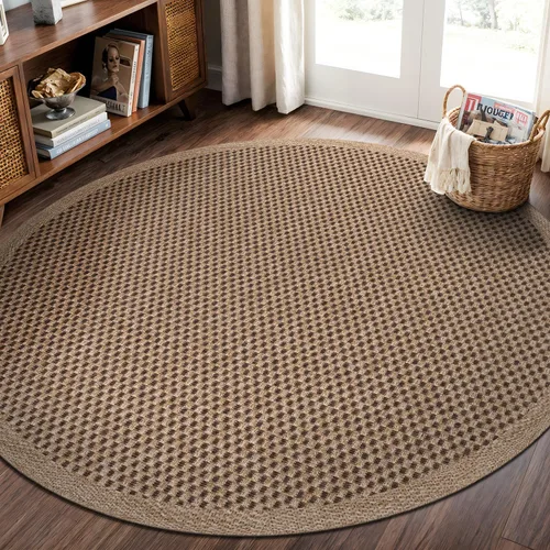 Miniatura 71 de CAMILSON Easy Alfombra de yute, 2 x 3 pulgadas, interiores y exteriores, fibra gris oscuro, para sala de estar, patio y cocina, diseño tejido