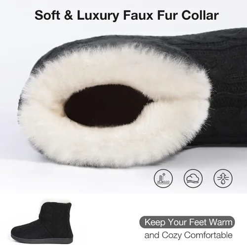 Miniatura 3 de HomeTop Women's Fuzzy Memory Foam Boot Slippers with Indoor Outdoor Rubber Sole
