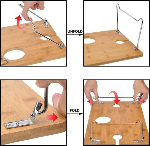 Miniatura 5 de Tirrinia Mesa Portátil de Picnic para Vino, Regalo de Vino Ideal para Mujeres y Hombres, Pequeña Mesa Plegable para Picnic al Aire Libre y Bandeja