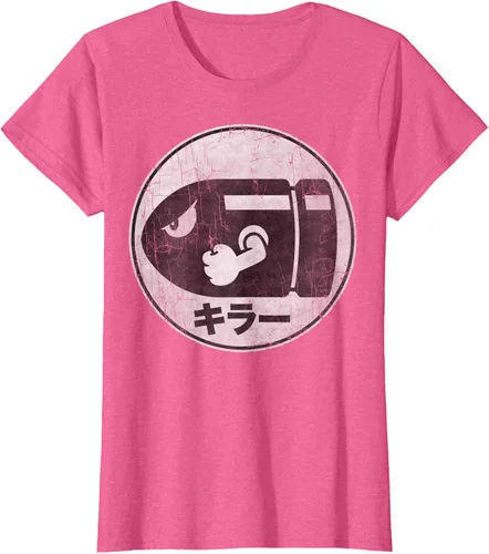 Miniatura 49 de Super Mario Camiseta con logotipo de Bullet Bill Distressed en Kanji