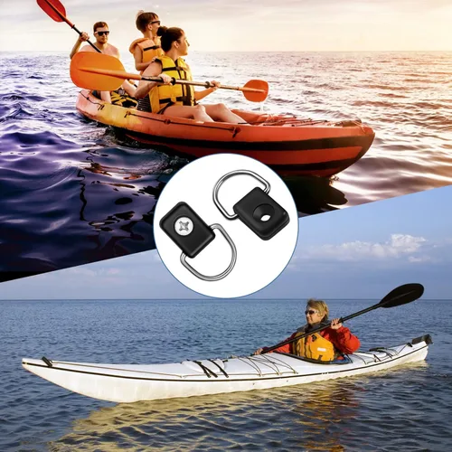 Miniatura 7 de Anillos de amarre de anclaje para cargas, anillos D de aparejo de pesca de kayak con tornillos M6, anillo en D para kayak para barco, canoa, kayak