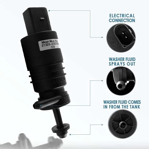 Miniatura 3 de bomba para limpieza de parabrisas con arandela 21323 – 232316B, para: BMW, Mercedes-Benz, reemplazable para OEM #: 67128362154, 67128377612