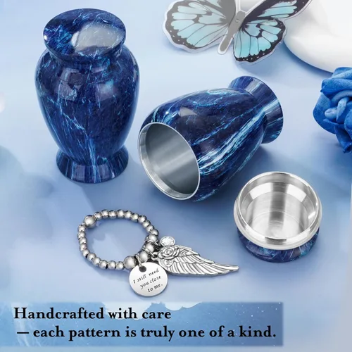 Miniatura 4 de Dletay Urnas pequeñas para cenizas humanas, recuerdo de 2.85 pulgadas, mini urna de cremación conmemorativa para mujeres y hombres, urnas funerarias