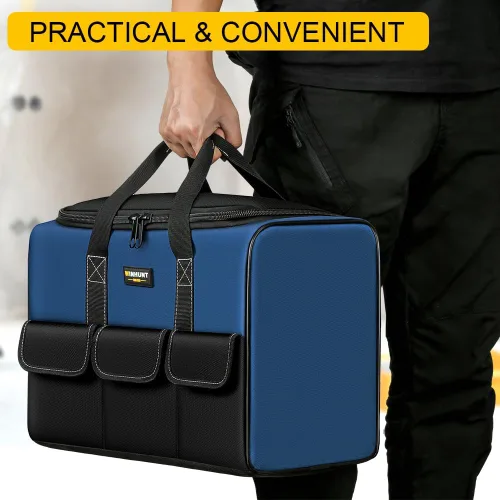Miniatura 2 de Bolsas de herramientas WINHUNT para hombres, organizador de herramientas de 17 pulgadas con 6 bolsillos, tela impermeable de tela 600D, 16.9 x 11.8