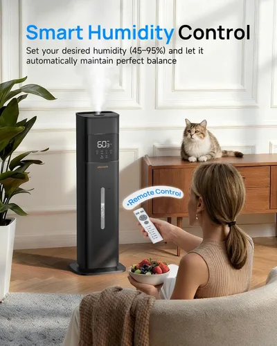 Miniatura 4 de Humidificadores de niebla cálida y fría para dormitorio, 500 pies cuadrados, humidificador de llenado superior de 2.1 galones/8L, habitación grande