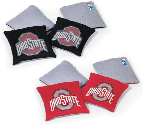 Wild Sports - Puf de doble cara NCAA College de 8 unidades, bolsas de lanzamiento prémium para juego de cornhole, ideal para portones traseros,