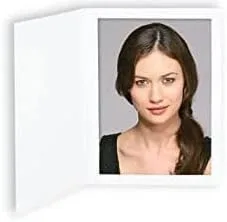 Paquete de 100 carpetas de fotos de 4 x 6 pulgadas, color blanco, marco de fotos de cartón, tarjetas de papel para fotos, tarjetas de