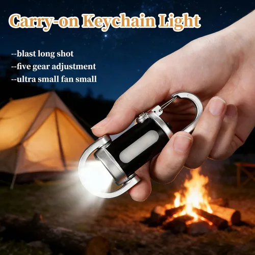 Miniatura 3 de 2 mini linternas de llavero, linterna recargable USB brillante portátil con múltiples modos de luz impermeables para senderismo, campamento, caminar