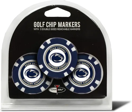 Miniatura 13 de Team Golf NCAA - Marcadores para pelotas de golf tamaño de ficha de póquer con marcadores de doble cara esmaltados más pequeños