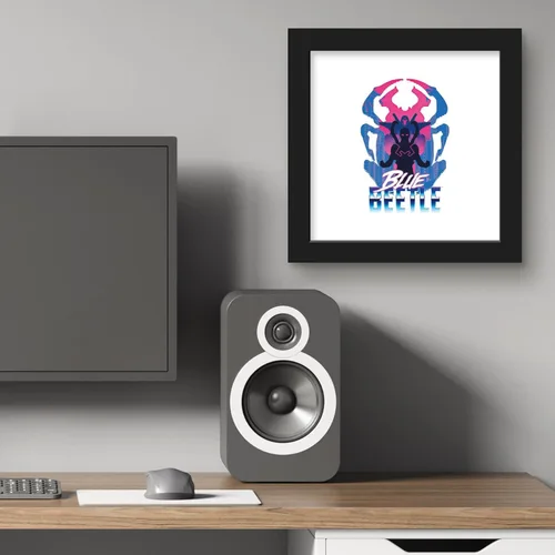 Miniatura 5 de Trends International Gallery Pops DC Comics Blue Beetle - Póster retro de Super Future Blue Beetle para pared, 12 x 12 pulgadas, versión de marco