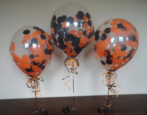 Miniatura 6 de Globos rellenos de confeti negro de 1 pulgada o decoración de fiesta de mesa, 5000 piezas