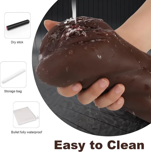 Miniatura 5 de Masturbadores Masculinos de Bolsillo con Vibrador de Bala - Masturbador Masculino 3 en 1 con 10 Modos de Vibración, Coños de Bolsillo con Boca