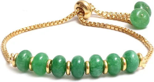Miniatura 16 de Gempires - Pulsera de cuentas redondas naturales, chapada en oro amarillo de 14 quilates, joyería hecha a mano, pulseras ajustables para mujer