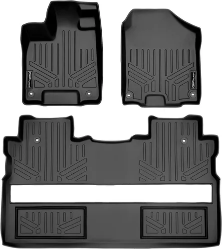 SMARTLINER Juego de alfombrillas de piso de ajuste personalizado de 2 filas compatibles con Honda Ridgeline 2017-2025