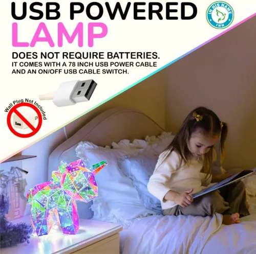 Miniatura 3 de In His Name Luz nocturna LED de unicornio para niñas y niños, lámpara mágica colorida para habitación de niñas, lámpara de noche de primera calidad