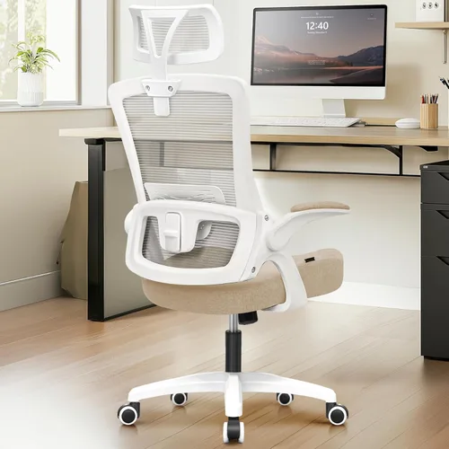 Miniatura 10 de NEO CHAIR Silla de escritorio de oficina para computadora de juegos, respaldo alto, asiento cómodo de malla con reposacabezas ergonómico ajustable