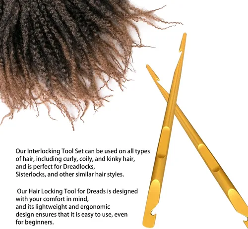 Miniatura 2 de Herramienta de entrelazado, para rastas Microlock, herramientas de reapriete sin esfuerzo para rastas y hermanas, peinados, agujas de ganchillo
