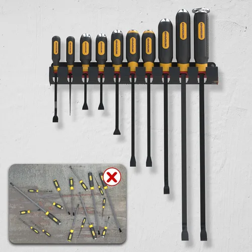 Miniatura 5 de UNITEDPOWER Soporte para Barra de Palanca, Organizador de Estante de Almacenamiento de Pared con Cerradura para Taller, Cobertizo, Garaje, Hogar