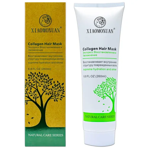 Miniatura 4 de Xiaomoxuan Máscara capilar de árbol de té para el cuidado del cabello encrespado con champú y acondicionador de colágeno, paquete sin sulfato