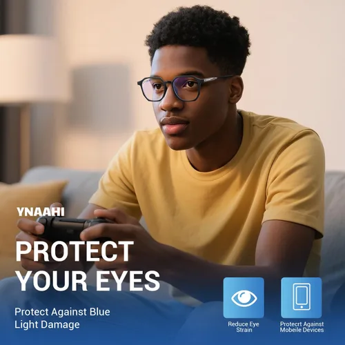 Miniatura 2 de Gafas de luz azul para hombres y mujeres, 99% bloqueador de luz azul, protección UV. Ideal para uso en computadora, juegos, lectura. Negro