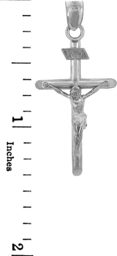 Miniatura 4 de . Collar con dije de cruz de plata de ley 925 con dije de crucifijo INRI con cadena Rolo y colgante solamente