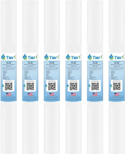 Miniatura 10 de Tier1 Cartucho de repuesto de filtro de agua de sedimentos de polipropileno hilado para toda la casa de 10 micrones, 20 x 2.5 pulgadas, compatible