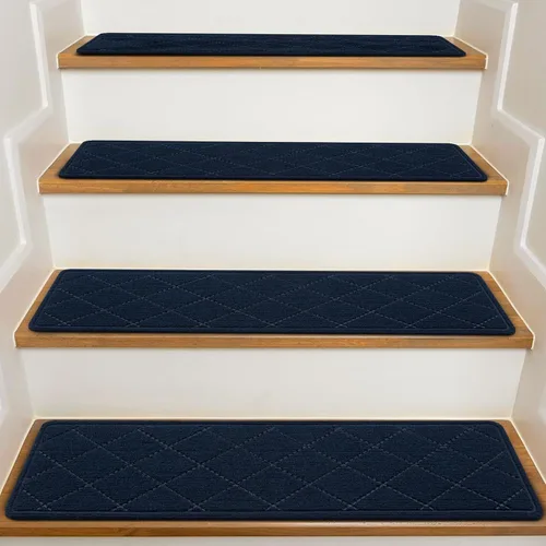 Miniatura 13 de Stair Treads with Landing Rug for Wooden Steps Indoor, Peel and Stick Stair Treads Matching-Mat 20"X32" Stair Landing Slip Resistant Polyester Stair