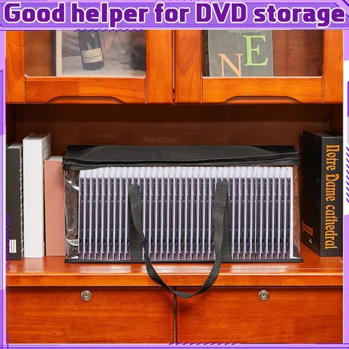 Miniatura 6 de Paquete de 12 bolsas de almacenamiento de DVD de PVC transparente para DVD, CD, álbumes, libros, caja VHS, fundas de películas, discos